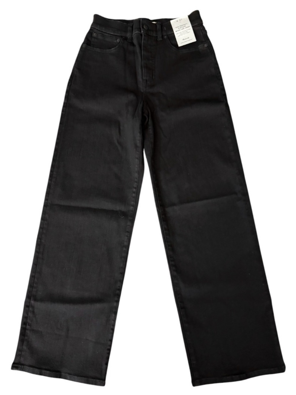 The Perfect Vintage Wide-Leg Jean Black Rinse Wash Jeans Super Stretch Size 27